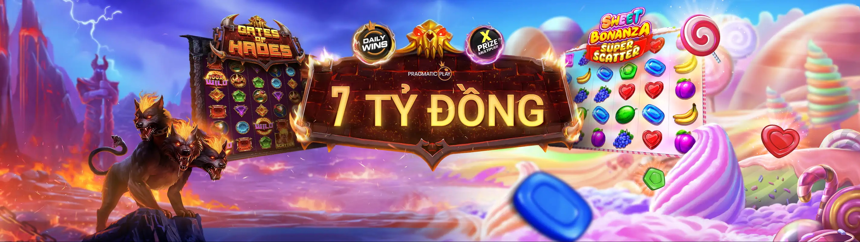 Hình ảnh các biểu tượng máy slot với dòng chữ mẹo chơi nổ hũ